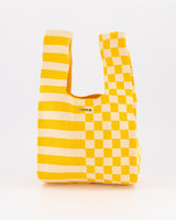 Yellow & Cream Half/Half Mini Shopper