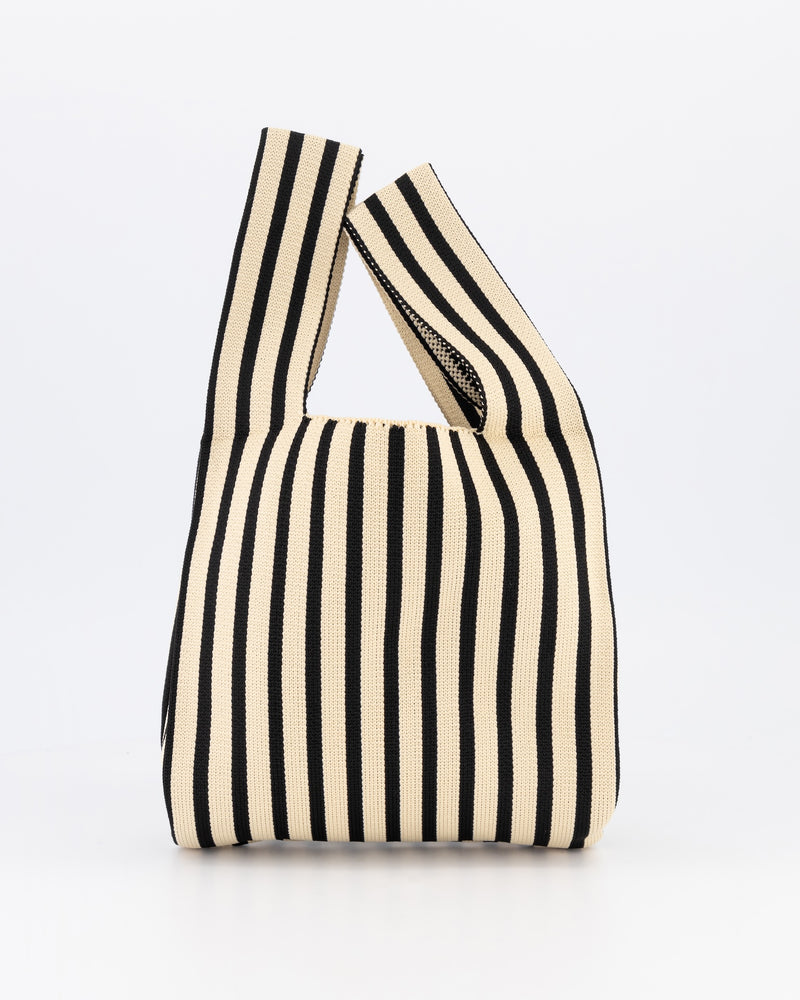 Black & Stone Thin Vertical Stripe Mini Shopper