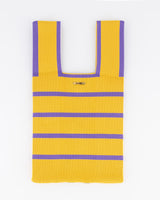 Yellow & Purple Horizontal Stripe Mini Shopper