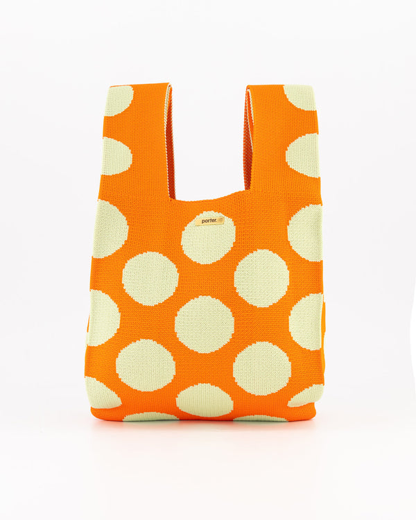 Green & Orange Polka Dot Mini Shopper