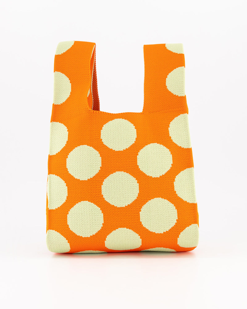 Green & Orange Polka Dot Mini Shopper