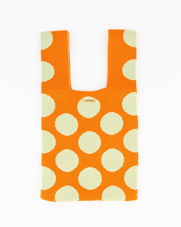 Green & Orange Polka Dot Mini Shopper