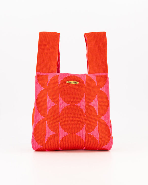 Red & Pink Abstract Dot Mini Shopper