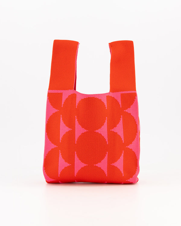 Red & Pink Abstract Dot Mini Shopper