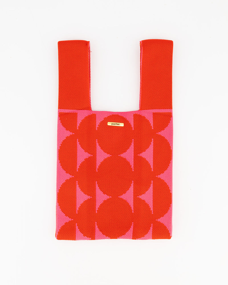 Red & Pink Abstract Dot Mini Shopper