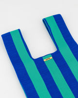 Turquoise & Navy Stripe Mini Shopper