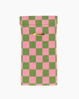 Sunglass Case in Green & Pink Check