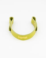 Short Leather Strap in Lime with Gold Embossing