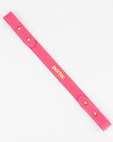 Short Leather Strap in Cerise Pink with Gold Embossing