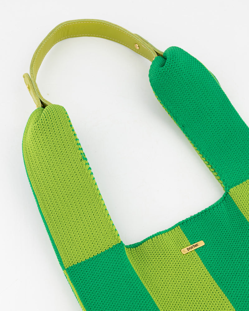 Short Leather Strap in Lime with Gold Embossing