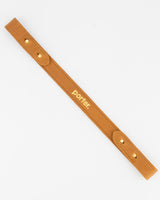 Short Leather Strap in Tan with Gold Embossing