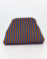 Navy & Brown Thin Vertical Striped Clutch