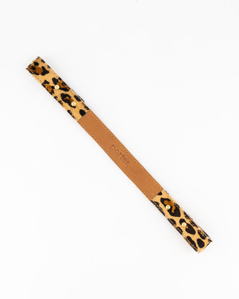 Short Leather Strap in Cheetah Print