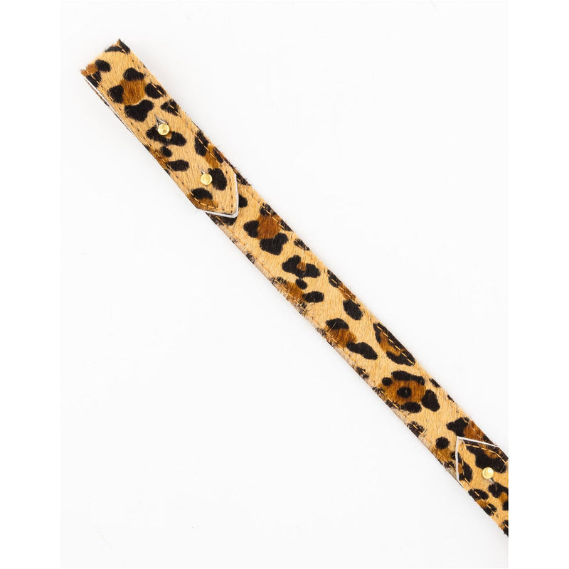 Short Leather Strap in Cheetah Print