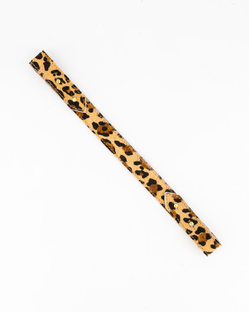 Short Leather Strap in Cheetah Print