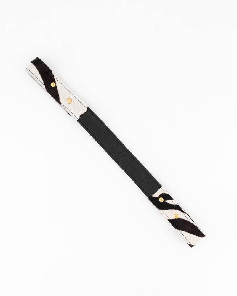 Short Leather Strap in Zebra Print