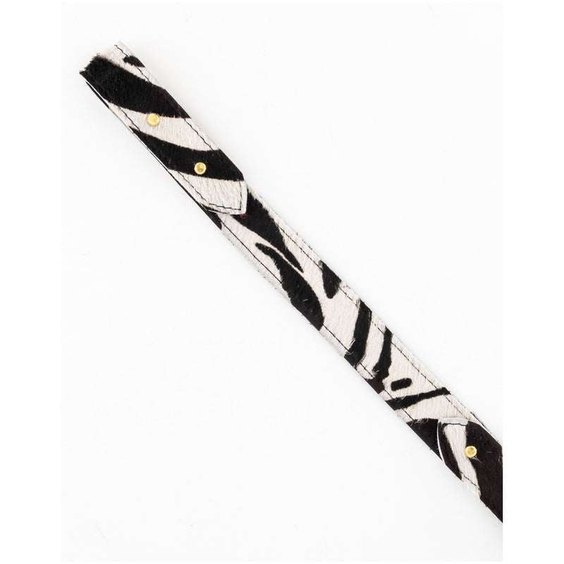 Short Leather Strap in Zebra Print