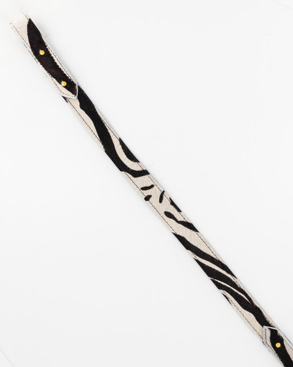 Medium Leather Strap in Zebra Print