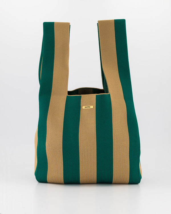 Emerald & Stone Vertical Stripe Shopper