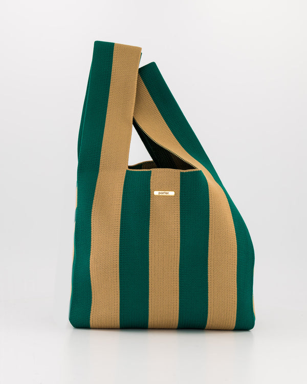 Emerald & Stone Vertical Stripe Shopper