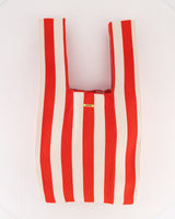 Red & Milk Striped Maxi Shopper