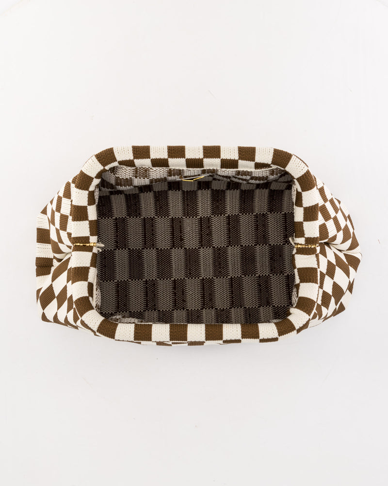 Choc & Milk Check Clutch