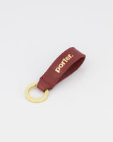 Leather Keyring - Ruby
