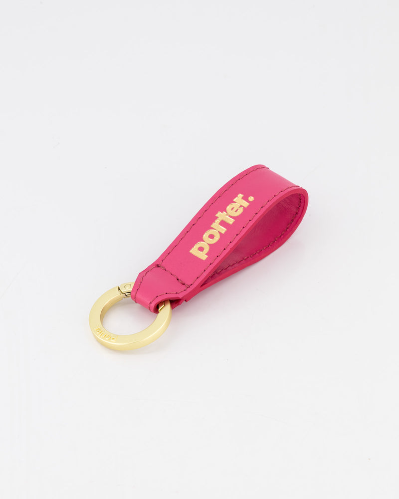 Leather Keyring - Cerise Pink