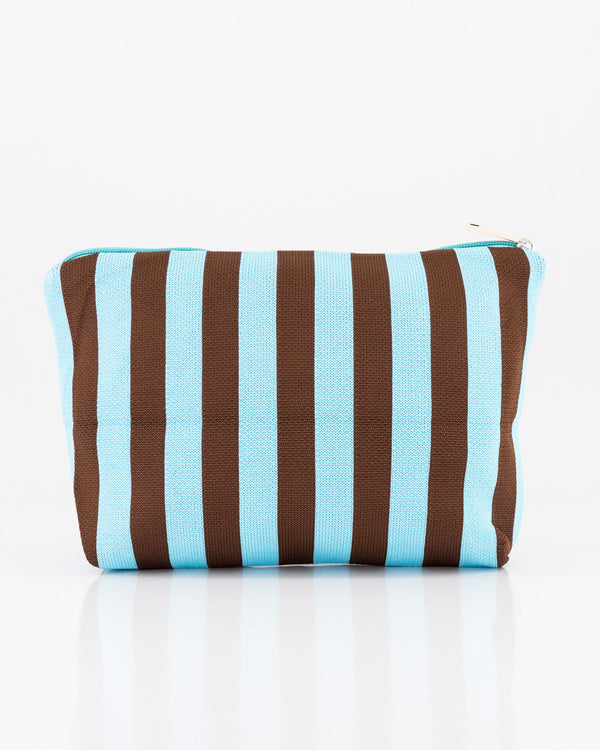 Brown & Baby Blue Vanity Pouch