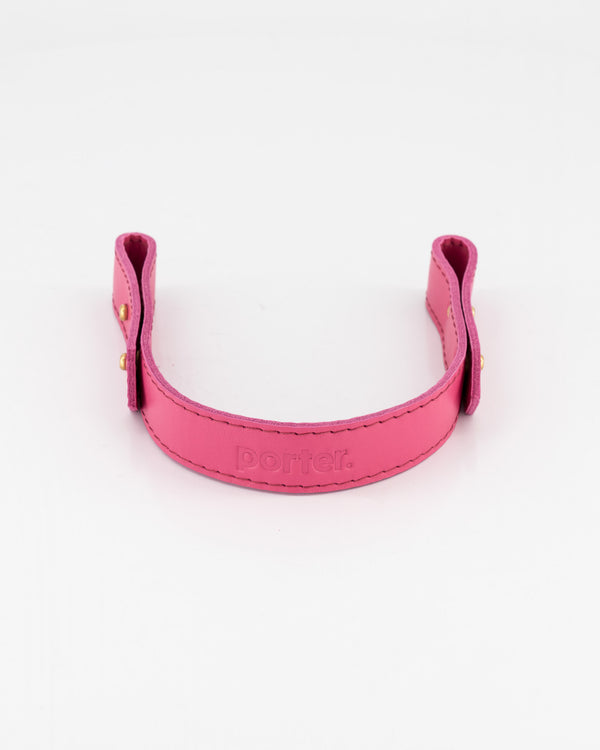 Short Leather Strap in Cerise Pink