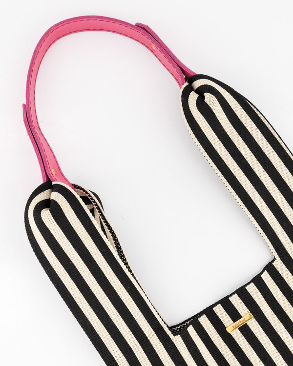 Short Leather Strap in Cerise Pink
