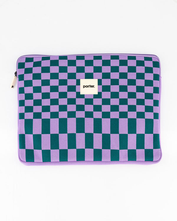 Purple & Green Check Laptop Bag