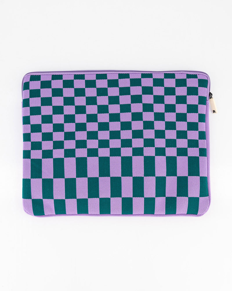 Purple & Green Check Laptop Bag