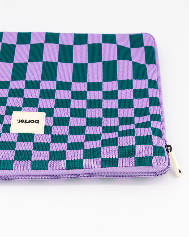 Purple & Green Check Laptop Bag