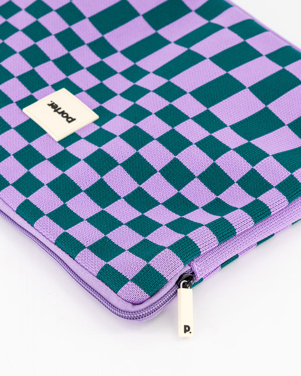 Purple & Green Check Laptop Bag