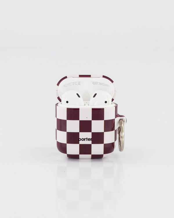 Airpods 1/2 - Choc & White Check