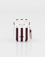 Airpods 1/2 - Burgundy & White Stripe