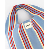 Blue, Red & Yellow Thin Striped Hobo Shopper