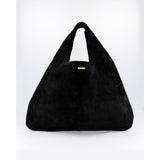 Black Leather Hobo Shopper