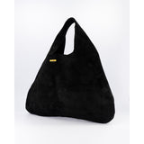 Black Leather Hobo Shopper