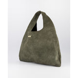 Olive Leather Hobo Shopper