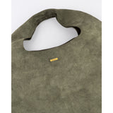 Olive Leather Hobo Shopper