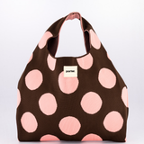 Brown & Pink Polka Dot Hobo Shopper