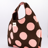 Brown & Pink Polka Dot Hobo Shopper