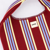 Ruby, Baby Blue & Yellow Striped Hobo Shopper