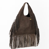 Choc Suede Fringe Leather Hobo