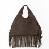 Choc Suede Fringe Leather Hobo