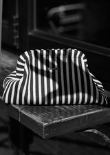 Black & Milk Thin Vertical Striped Clutch