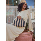 Black & Stone Striped Clutch