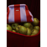 Lilac & Red Striped Clutch
